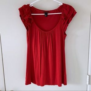 H&M Top with Ruffle Short Sleeves, Size S